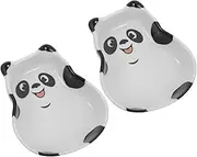 ULTECHNOVO 2PCS Set Ceramic Panda Dipping Bowls Adorable Seasoning Dishes for Soy Sauce Vinegar and Condiments Unique Appetizer Plates for Kitchen Tableware and Dining Experience