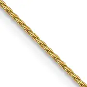 14K Yellow Gold 16 Inch .7mm Round Parisian Wheat With Lobster Clasp Chain