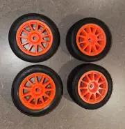 51237 Tamiya 11-spoke M-chassis Wheels (Orange) + Tires M01/M02/M03/M04/M05/M06