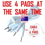 TENS EMS ELECTRODE 4 PADS PIN TYPE CABLE + 5cm x 5cm x 4 PADS - 100 + SOLD ⭐⭐⭐⭐⭐