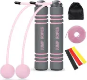 Ropeless Jump Rope Set - 2 in 1 Cordless Weighted Skip Jump Rope, Adjustable