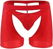 [Generic] Men's Lingerie Panties with Bulge Pouch Mid-Waist Boxer Sexy Lingerie G-String Thongs Underwear