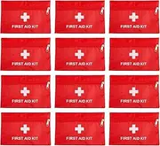 12 Pcs First Aid Bags Empty,Mini First Aid Pouch Empty,Mini First Aid Kit Bulk,Zipper Pouches for Emergency,Travel and Outdoor.(4.3 x 6.3 inch)