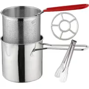 Stainless Steel Fryer Stove Top Frying Pot with Basket Deep Wire