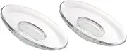 STOBOK 2pcs Clear Coffee Plates Round Cup Saucers Small Glass Plates Snack Plates Coffee Tea Saucer Drinkware Coffee Tea Dish for Home Kitchen