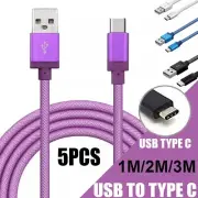 Net Nylon Braid USB to Type C Charger Cable Fast Charging Lead Sync Data cable