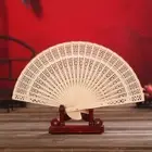 Engraved Hand Held Fan Vintage Hollow Wooden Fan New Bamboo Folding Fan Women