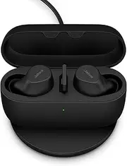 [Jabra] Evolve2 True Wireless Bluetooth Earbuds with Wireless Charging Pad - Active Noise Cancellation, MultiSensor Voice Technology - Certified to Work with Your Virtual Meeting Apps - Black