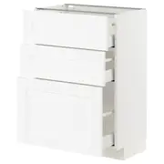METOD / MAXIMERA base cabinet with 3 drawers, white Enköping/white wood effect, 60x37x80 cm