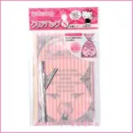 ASDFKITTY可愛家☆KITTY粉色直條花邊塑膠袋/包裝袋/糖果餅乾收納袋-S號-日本正版