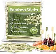 Sukh 270PCS Bamboo Sticks Bulk - Premium Natural Bamboo Roasting Sticks Bamboo Skewers Sticks Wood Sticks for BBQ, Open Fire Pit, Caramel Apples, Hamburger, Fruit, Grilling. Φ=3.5mm, L=15cm
