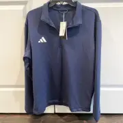 Adidas NWT Quarter 1/4 Zip Long Sleeve Navy Blue Women's Size Small