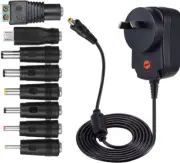 Universal 12W 3V-12V 1A Multi-Voltage Power Adapter with 8 Tips Micro USB for Ro