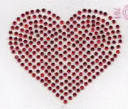 @Fedol Red Heart Iron On Hot Fix Rhinestone Transfer