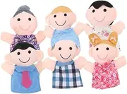 KOMBIUDA 6pcs Family Hand Puppets Set for Adults Storytelling Props for Theater Shows and School Performances Engaging Puppet Characters for Interactive Fun