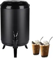 Insulated Beverage Dispenser, Stainless Steel Food Thermos Bottle with Faucet, Stainless Steel Insulated Beverage Dispenser, 12 Hours Insulated/refrigerated Leak-Proof Insulated Bucket, 10L