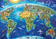 Educa World Landmarks Globe 2000 Piece Jigsaw Puzzle By Adrian Chesterman