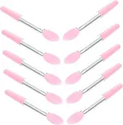 Silicone Lip Brush Makeup Tool Easy Eyeshadow Sequin Applicator 10PCS Set for Daily Use and Replacement
