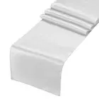 12 Pcs Light Silver Satin Table Runner 12" x 108" Romantic Silk Table Runner