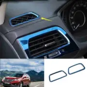 For Honda CR-V CRV 2012-2016 Blue Steel Dash L&R AC Air Outlet Vent Trim 2Pcs