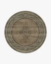 245' Round | Machine Washable Runner Rug | Kid & Pet Friendly | Indoor Rug | Rowan Stone & Soft Clay Rug | Ruggable