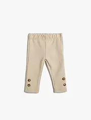 [Koton] Baybgirls Button Detail Soft Touch Elastic Waistband Leggings