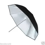 《US SELLER》80cm 32inch Studio Photography Flash Silver/Black Reflective Umbrella