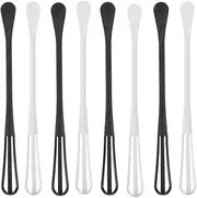 MEZOKUCEL 8Pcs Double Headed Mini Whisks, Multifunctional Easy Manual Egg Beater Tahini Spatula, Long Handle Egg Beaters Kitchen Stirrer Handheld Milk Frother Foamer for Blending Whisking Beating (8)