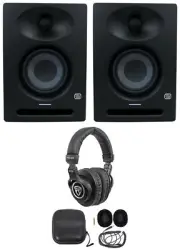 2) Presonus Eris Studio 4 Powered Active 4" Studio Monitors Speakers+Headphones