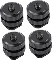 MOLUCKFU Alloy Hot Shoe Adapter Set 1/4 Screw Tripod Mount for DSLR Cameras Quick Release Mounts