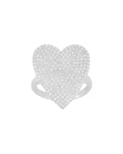 Sphera Milano Silver CZ Pave Heart Ring