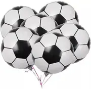 6pcs Soccer Shaped Foil Balloons Birthday Party Decorations