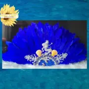 Yemaya Inspired fan Abanico Olokun Yoruba Altar Santeria Religion Osha IFA Ocha