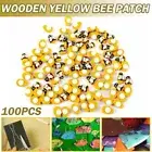 100pcs DIY Mixed Mini Bees Self Adhesive Wooden Bumble Bee Craft Card Wood Decor