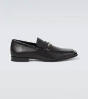 [Christian Louboutin] Christian Louboutin MJ Moc chain-detail leather loafers AU 7 black