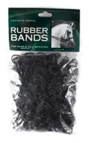 Rubber Bands For Horse Mane & Tail Braiding - Black packet of 500