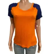 Orange & Blue T-shirt Top Nwts Relaxed S/S Jersey Bears Rayon Shana Tees Easy M