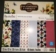 NEW 12 X12 COUNTRYSIDE CAMPAGNE SCRAP BOOKING PAPER BOOK 48 SHEET 3 EA ACID FREE