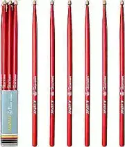 5A Drumsticks,Hickory Wood Drumsticks with Acorn Tips, for Acoustic or Red