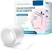 Silicone Scar Sheets, Professional Scar Tape(2.5 x 150cm Roll-1.5M), Reusable Scar Removal Sheets, Soft Easy-Tear Silicone Scar Tape for For C-Section, Surgery, Burn, Acne Etc