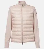 [Moncler] Moncler Down-paneled wool cardigan UK 16 black