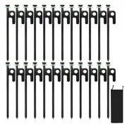 24 Pcs 8 Inch Heavy Duty Tent Stakes Metal Stakes for Camping Tent Snowfield