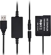 RAYWE DMW-DCC8 USB Power Kit DC Coupler Dummy Battery Replace of DMW-BLC12 Battery with USB Converter Power Cable Single USB Input Compatible with Lumix DMC-FZ200 FZ300 FZ1000 FZ2500 G5 G6