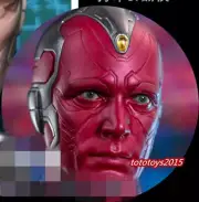 Painted 1/12 Vision Avengers Head Sculpt Model For 6'' Male Action Figure