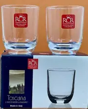 PACK of 2 RCR Toscana Italian Crystal Shot Glass 2.5 oz Made in Italy