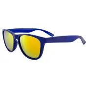 Crave Bandit Sunglasses Men Women Modern Style Retro Round Blue Frame w/ Orange