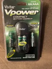 VIVITAR V-POWER COMPACT BATTERY CHARGER AA/AAA BRAND NEW IN PACKAGE