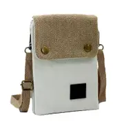 Small Crossbody Cellphone Bag with Shoulder Strap Denim Canvas Wallets-DenimWhite
