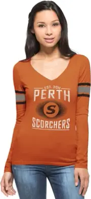 Perth Scorchers 2016 Carrot Homerun Long Sleeve Tee, Orange, 8