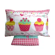 Easy Care Kids Polyester Cotton Printed Quilt Cover Set Rose & Cake Single